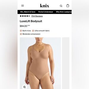 Knix LuxeLift Bodysuit in Tan, size XL